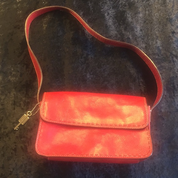 Fossil Handbags - Red genuine leather fossil purse handbag